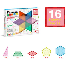 PicassoTiles PT16 color and shape focus supports visual learning through play