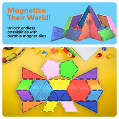 PicassoTiles PT16 magnetic tiles become tiny bridges for creative cityscapes