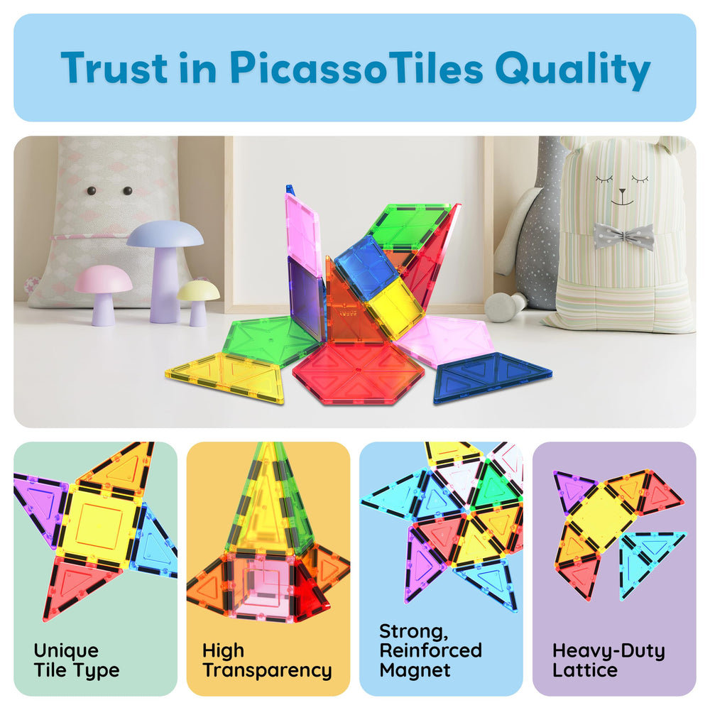 PicassoTiles PT16 safe, durable tiles designed for repeated building adventures
