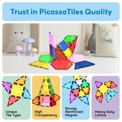 PicassoTiles PT16 safe, durable tiles designed for repeated building adventures