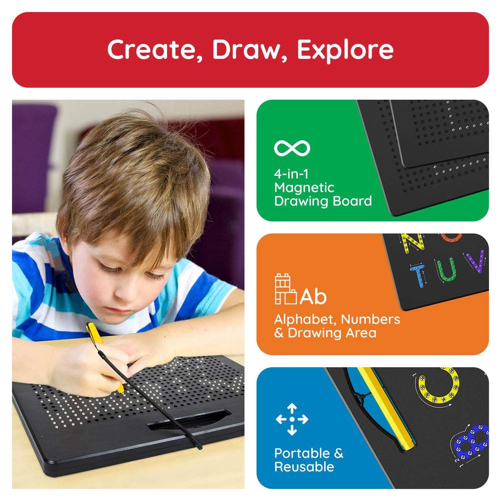 PicassoTiles PTB06 uppercase alphabet board helps sequencing and recognition during play
