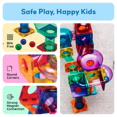 PicassoTiles PTG100 steel balls glide smoothly for satisfying drops and tracks