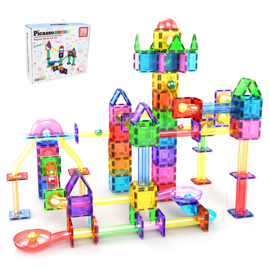 PicassoTiles PTG70 marble-run tiles for imaginative construction and STEM exploration.