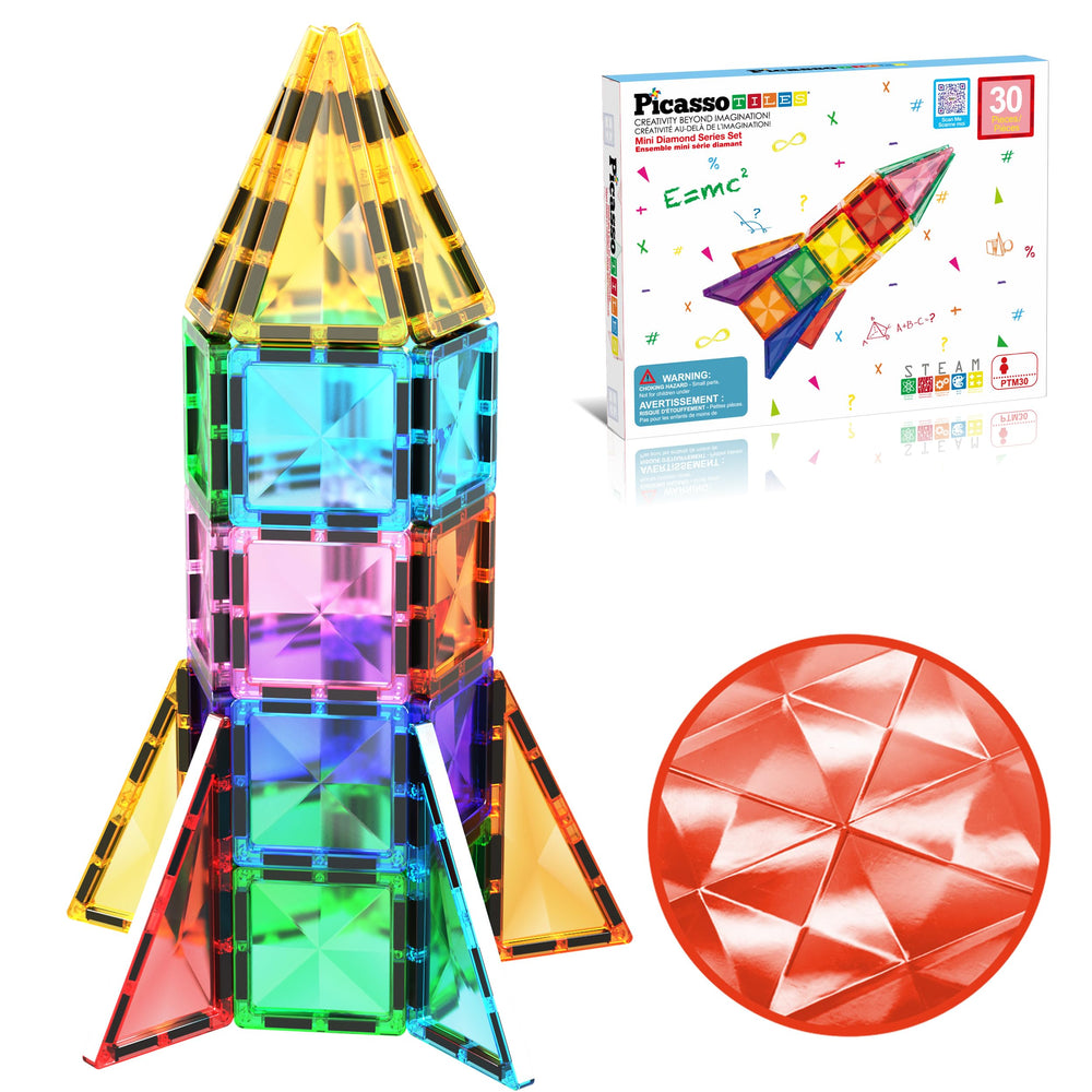 PicassoTiles PTM30 compact travel diamond tiles for portable creativity on the go