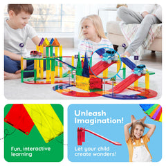PicassoTiles race track layout illustrating open-ended play and engineering curiosity.