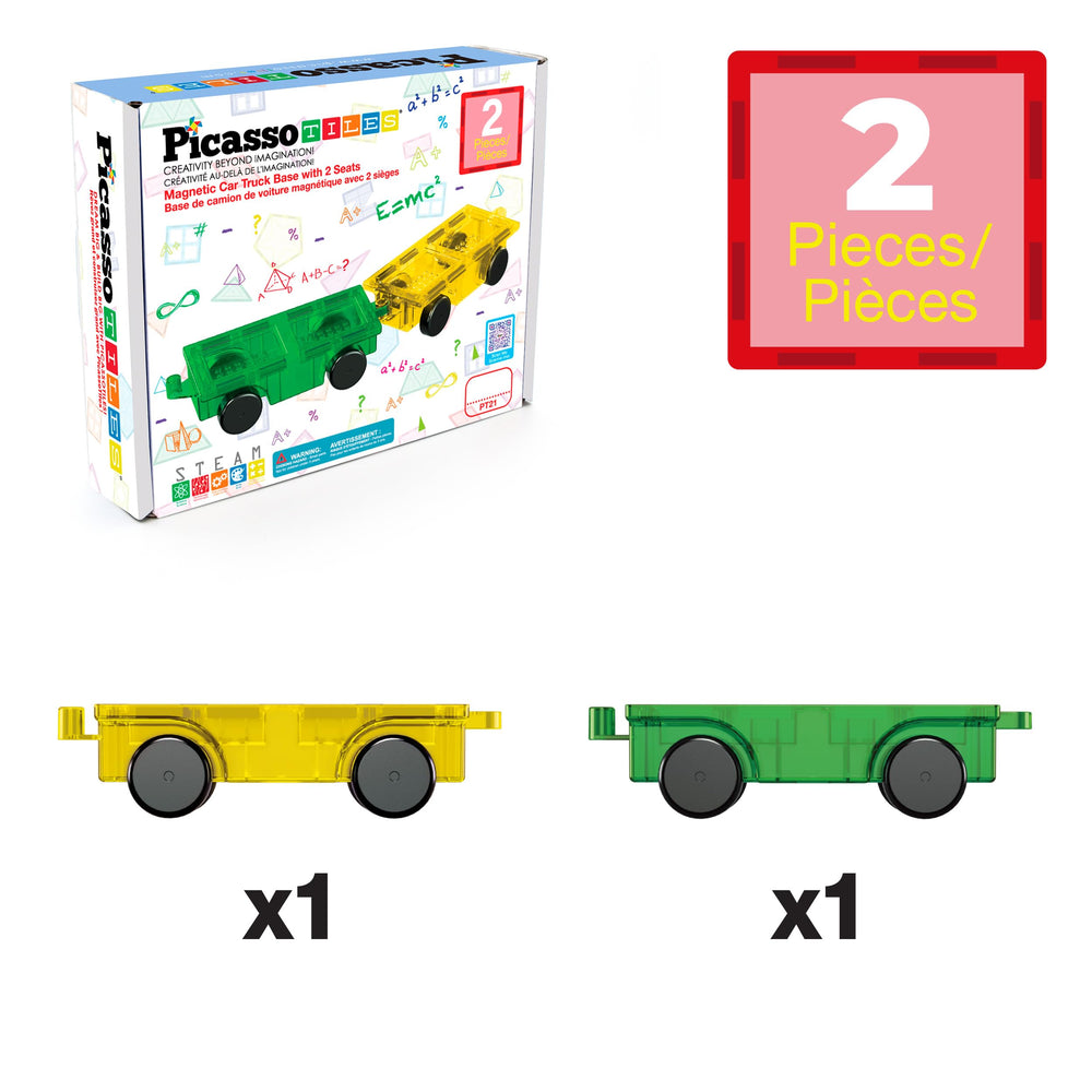 PicassoTiles reinforced trailer hook connection enables sturdy car links or train conversions.