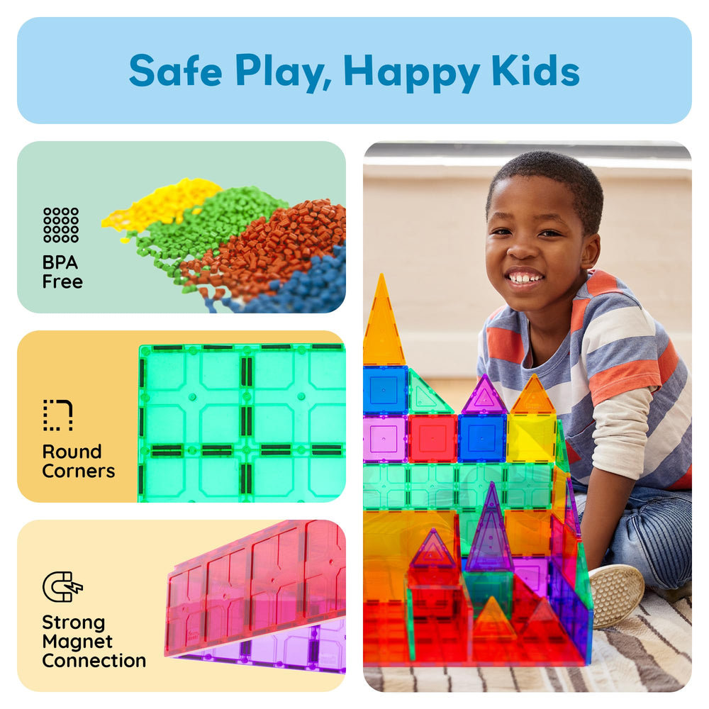 PicassoTiles safe ABS plastic supports durable, screen-free learning.