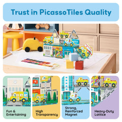 PicassoTiles BPA-free and non-toxic safety for kids' playtime.