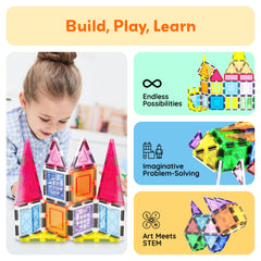 PicassoTiles squares tiles support sturdy, expandable building options.