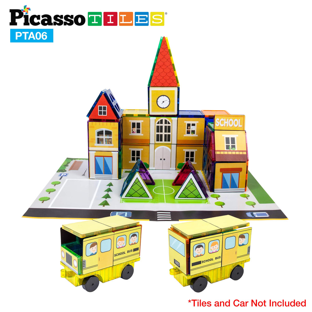 PicassoTiles stick-on overlay maps add new themes for endless play configurations