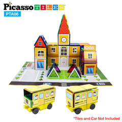 PicassoTiles stick-on overlay maps add new themes for endless play configurations