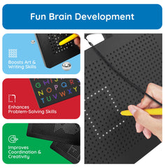 PicassoTiles stylus pen compartment prevents misplacing the drawing tool.
