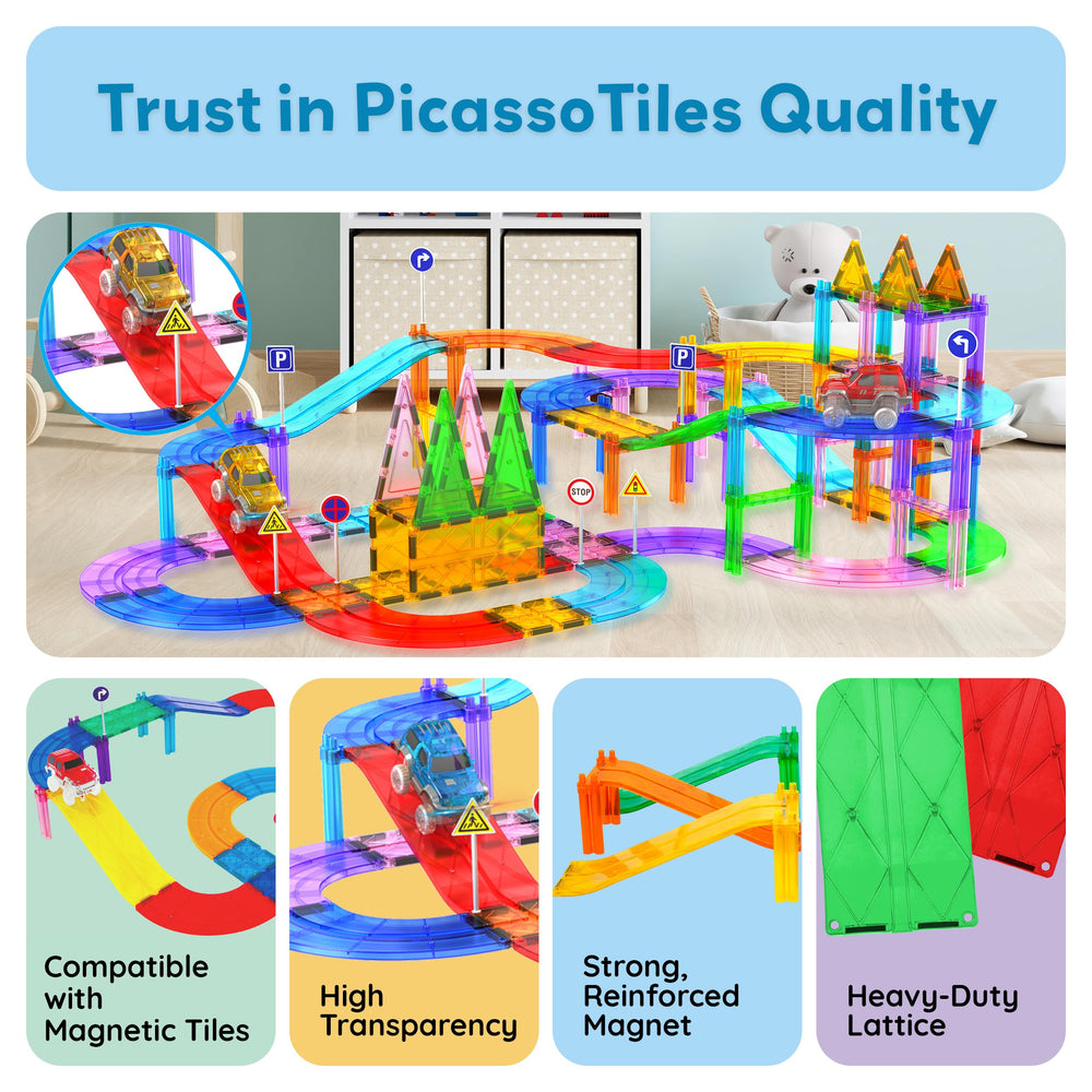 Toddler playtime with PicassoTiles emphasizing sensory exploration and early STEM engagement.