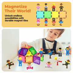 Travel-friendly PicassoTiles set fits in a bag for on-the-go creativity.