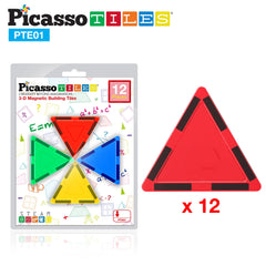 PicassoTiles triangle tile kids playing scene highlighting collaborative building.