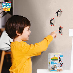 PICK A TOY wall climbers stick to ceilings, walls, windows, and more for dynamic play.