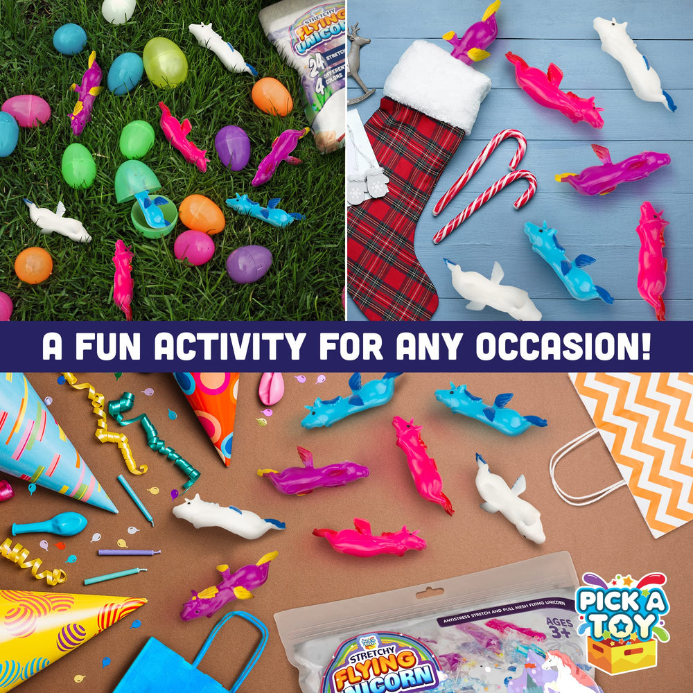 PICK A TOY unicorn slingshot gift adds color and excitement to events