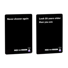 Pick Your Poison age-10-plus cards designed for 3-10 players.