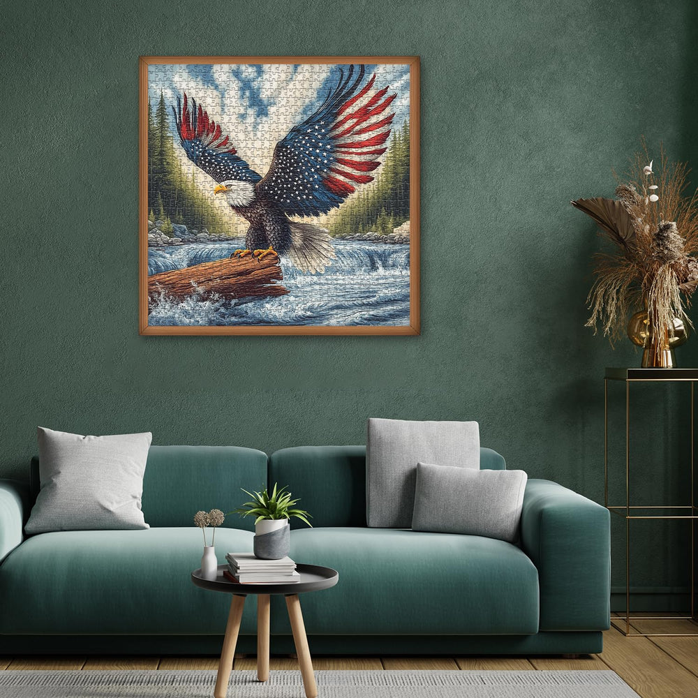 PICKFORU American Flag Eagle Puzzle cardboard structure – three-layer board ensures snug piece fit