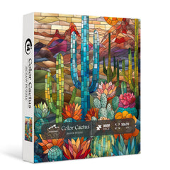 PICKFORU cactus puzzle back with lettered sections for easy assembly guidance