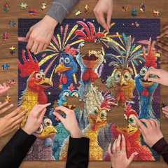 PICKFORU puzzle finished and ready for display in a cozy room.