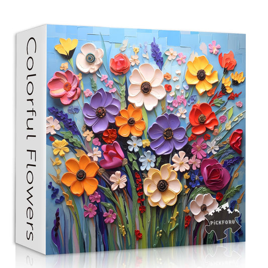 PICKFORU Colorful Flower Puzzle box image, premium packaging ideal for gifting and storage