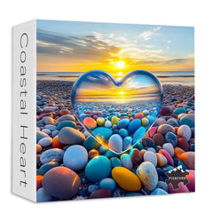 PICKFORU crystal heart puzzle box with 1000 pieces for calm, mindful evenings.