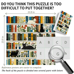 PICKFORU Curious Kitten Among Books image inviting mindful puzzling