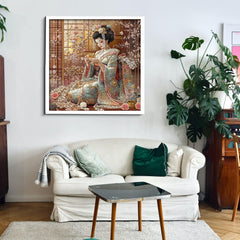 PICKFORU Elegant Geisha Puzzle wall-art-ready display enhances room ambiance