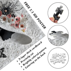 PICKFORU Floral Muse Puzzle 3D-inspired detail image boosts visual appeal.