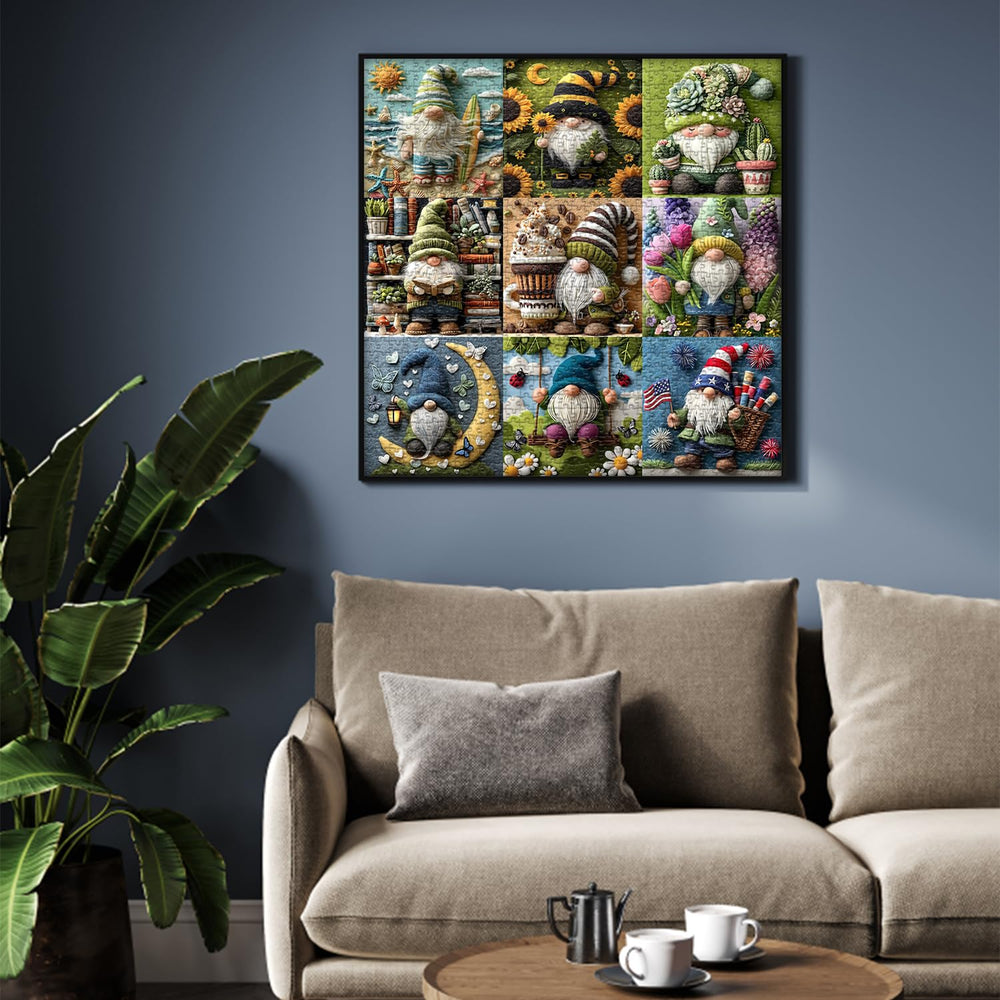 PICKFORU Gnome puzzle sunflowers—bright floral focus to brighten your puzzle time.