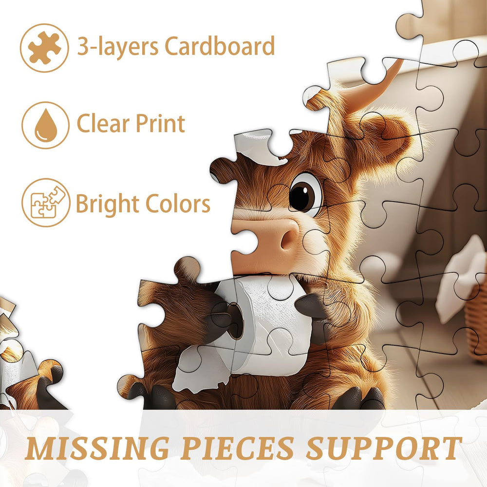 PICKFORU Highland Cow Puzzle missing pieces policy and quick support.