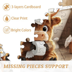 PICKFORU Highland Cow Puzzle missing pieces policy and quick support.