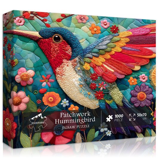 PICKFORU hummingbird puzzle front view with immersive colors for puzzling