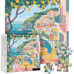 PICKFORU Italy Cinque Terre puzzle beach balcony image, perfect for relaxing afternoons