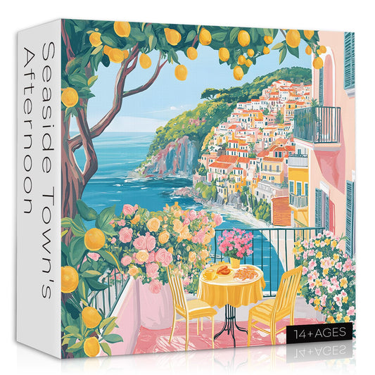 PICKFORU Italy Cinque Terre puzzle box cover, vibrant 1000-piece set for mindful entertainment