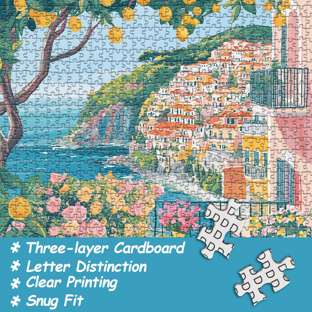PICKFORU Italy Cinque Terre puzzle seaside town landscape, immersive coastal scenery on the table
