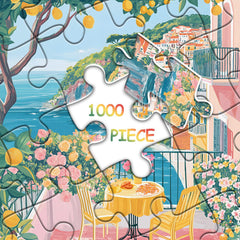 PICKFORU Italy Cinque Terre puzzle wall decor idea, frame after completion for home decor