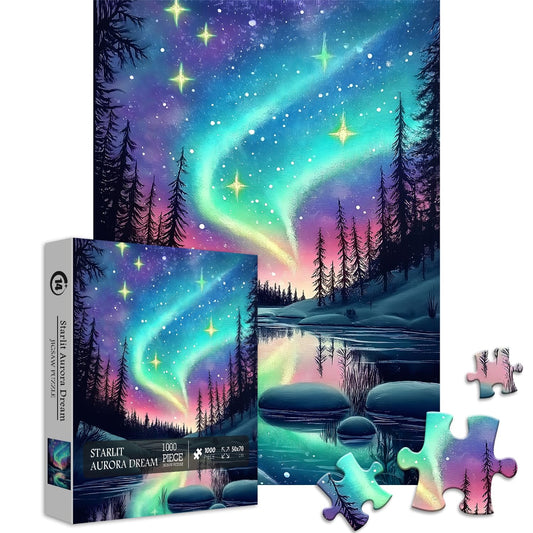 PICKFORU Magic Northern Lights puzzle box, gift-ready packaging for sharing.