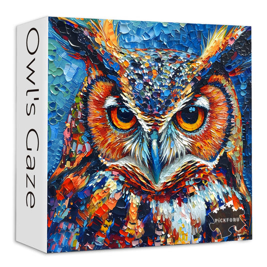PICKFORU Owl Puzzles box and poster provide reference for smooth assembly