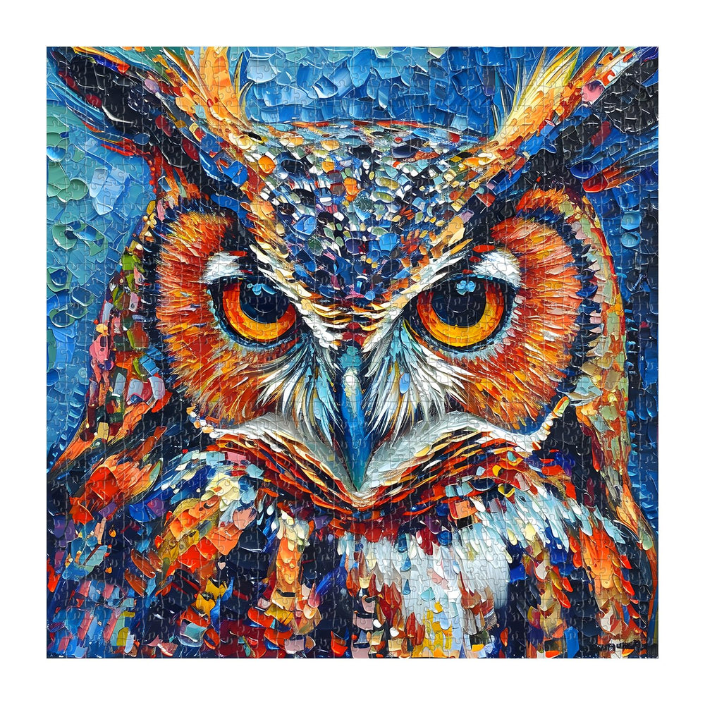 PICKFORU Owl Puzzles owl art artwork creates calming focal point for puzzling