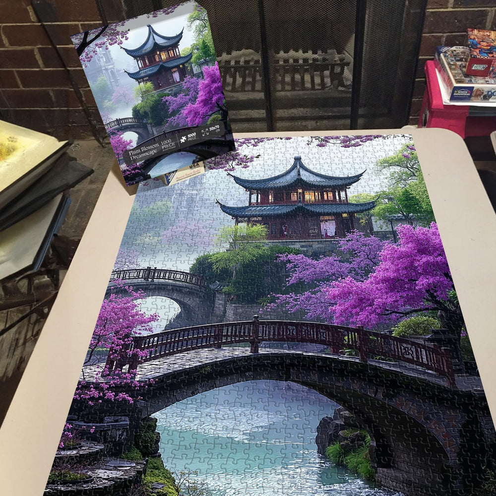 PICKFORU Plum Blossom Dreamscape puzzle with ABC letters on back helps quick assembly