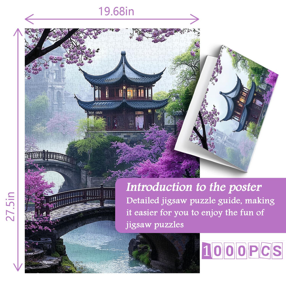 PICKFORU Plum Blossom Dreamscape lake-view scene, a calming home decor piece