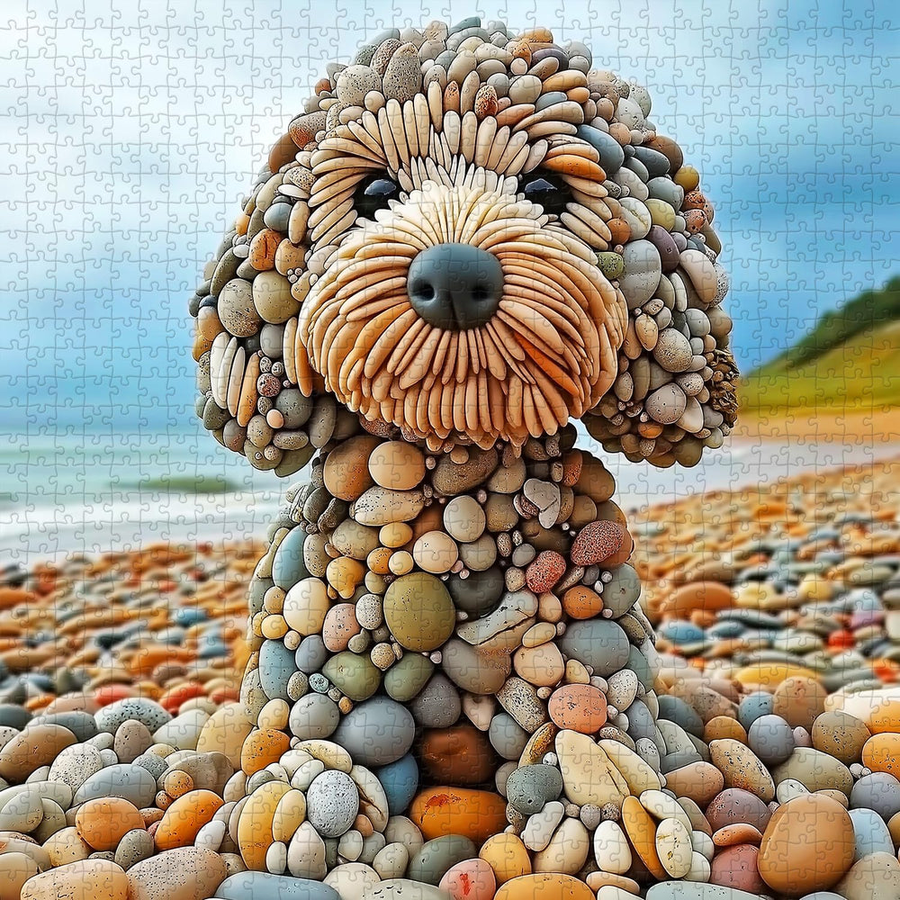 PICKFORU puppy puzzle close-up — precise print brings colorful characters to life.
