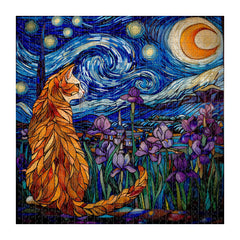 Pickforu purple iris flowers puzzle detail shows vivid colors and calm focus.