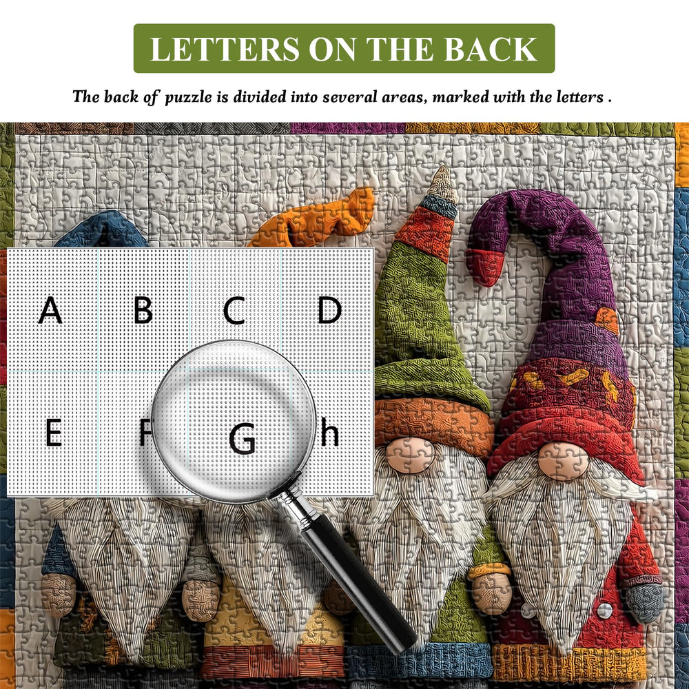 PICKFORU Gnome artwork puzzle – charming decor after completion.