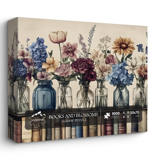 PICKFORU Retro Wildflowers front cover shows vibrant vintage florals for a calming puzzle session