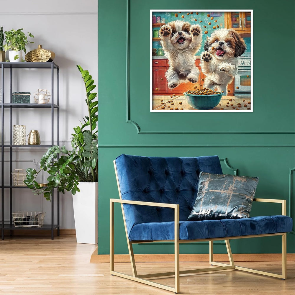 PICKFORU Shih Tzu puppy scene adds cute charm to any room.