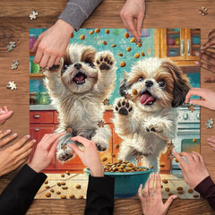 PICKFORU Shih Tzu snack-time artwork adds decorative appeal.