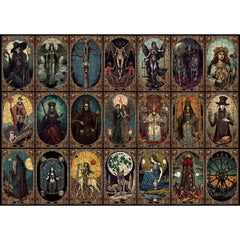 PICKFORU skull tarot art puzzle 1000pc showcases detailed illustration ideal for wall decor.